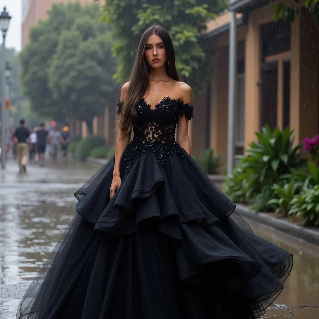 Quinceañera mostrando estilo único en pose elegante